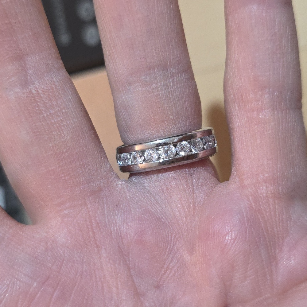 ETERNITY RING 925 STERLING SILVER SIZE 6 Heavy 8.51 Grams COMFORT BAND - Picture 8 of 8